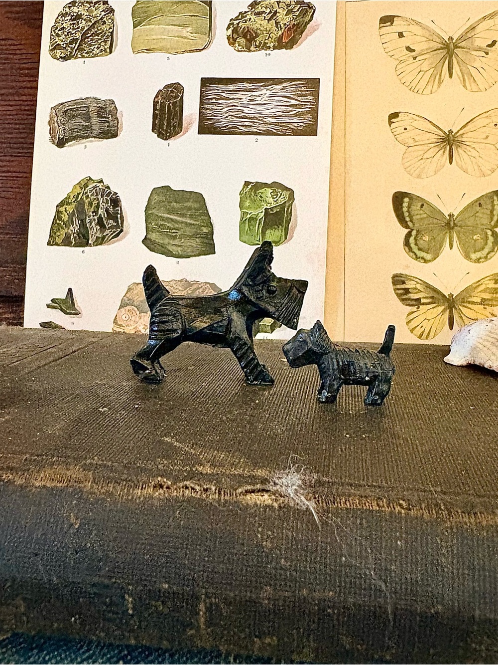 Vintage Miniature “Carved” Scottie Dog Figurines-  Set of Two